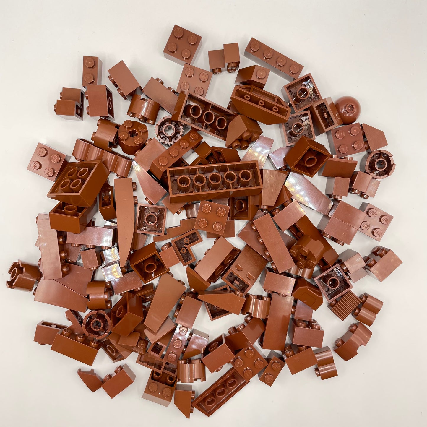 LEGO Blocks and Slopes, Reddish Brown, Approx. 140g