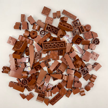 LEGO Blocks and Slopes, Reddish Brown, Approx. 140g
