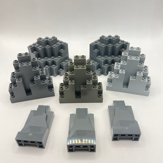 LEGO Large Rock, Mixed Grey, 8 Pieces
