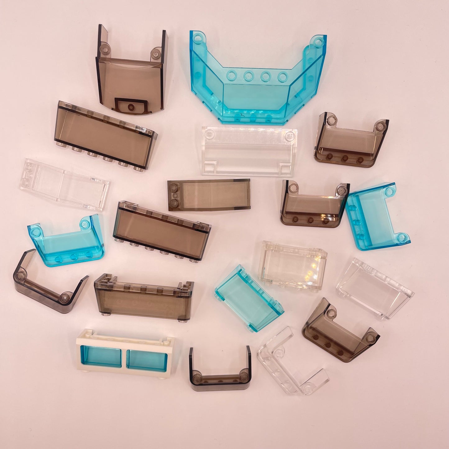LEGO  Mixed Windscreens, Transparent, Mixed Colours, Vehicles 20 Pieces