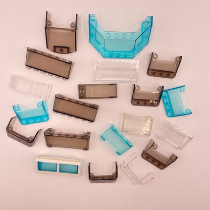 LEGO  Mixed Windscreens, Transparent, Mixed Colours, Vehicles 20 Pieces