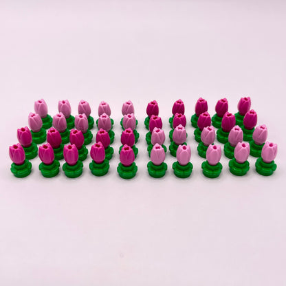 LEGO Pink Tulip Field with Green Flowers, 80 Pieces