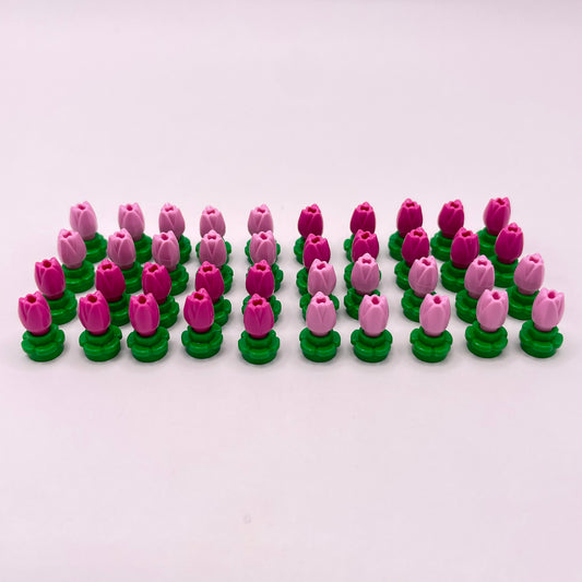 LEGO Pink Tulip Field with Green Flowers, 80 Pieces