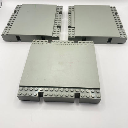 LEGO Old Grey, Raised Baseplate, 3 Pieces