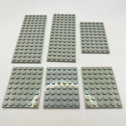 LEGO Plates , Old Light Grey, 6 pieces, Playwear