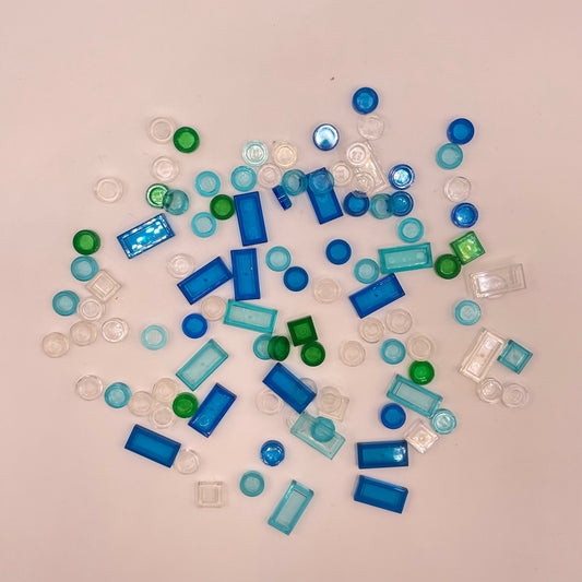 LEGO Tiles, Transparent, Water, 100 Pieces