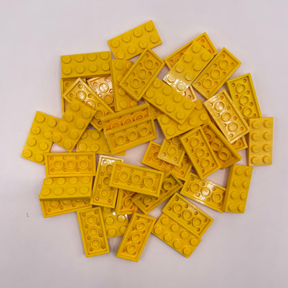 LEGO Plates, 2x4, Yellow, 40 Pieces
