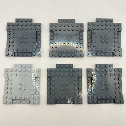LEGO Modified Plates 8x8, Mixed Grey, 6 pieces
