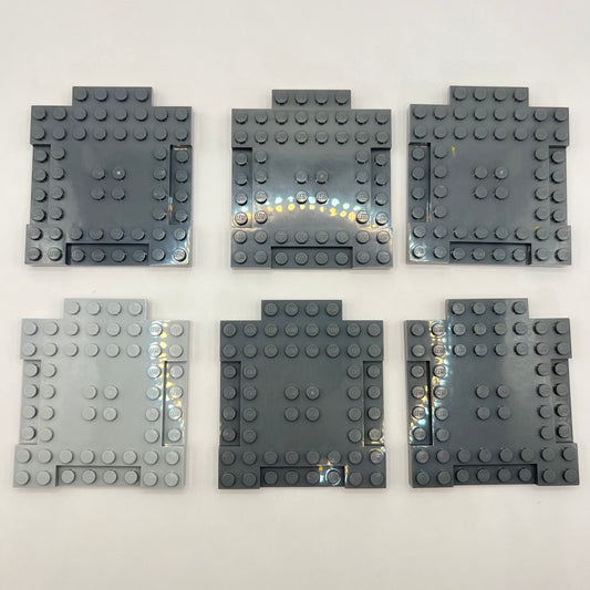 LEGO Modified Plates 8x8, Mixed Grey, 6 pieces