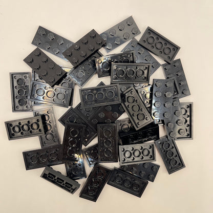 LEGO Plates, 2x4, Black, 40 Pieces