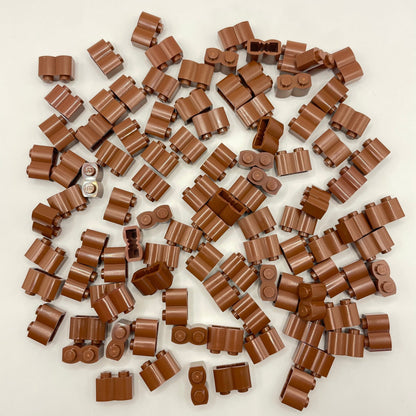 LEGO Reddish Brown Log Profile Bricks 1x2 (100 Pieces)