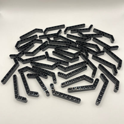 LEGO Black Technic Liftarm, Modified Bent Thick 1 x 9 (7 - 3) 20 Pieces (32271)
