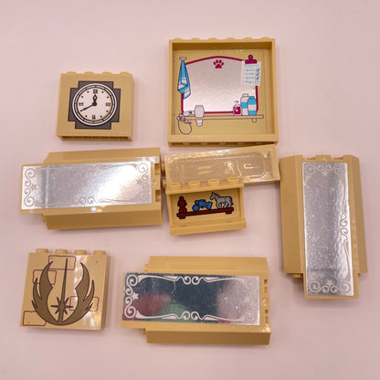 LEGO Prints and Stickers, Building, Tan, 8 Pieces
