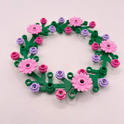 LEGO Mini Christmas Wreath Bundle, Pink Sunflower with Purple and Pink Flowers, 39 Pieces