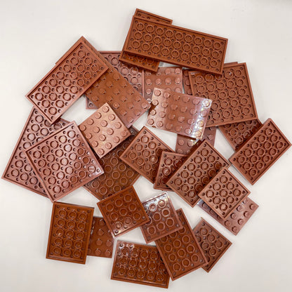 LEGO Medium Plates, Reddish Brown, Approx. 100g