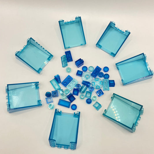 LEGO Transparent Blue, Mixed Pieces, (45 Pieces)