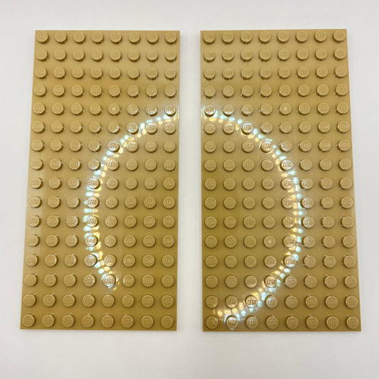 LEGO 8x16 Plates, Dark Tan, 2 Pieces,