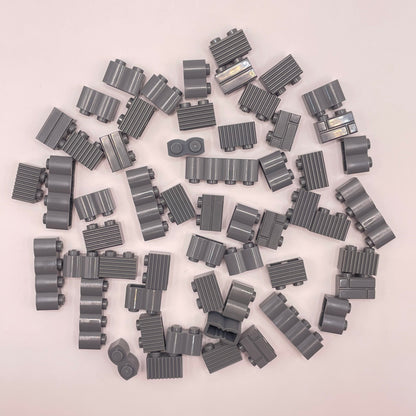 LEGO Textured Bricks, Building, Dark Bluish Grey, 55 Pieces