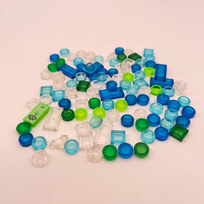 LEGO  Water, Transparent, Tiles, (100 Pieces)