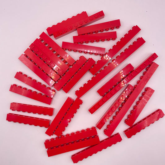 LEGO 1X, Long, Bricks, Red, Approx. 100g