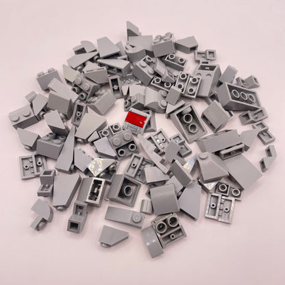 LEGO Mixed Slopes, Light Bluish Grey, Approx. 70g