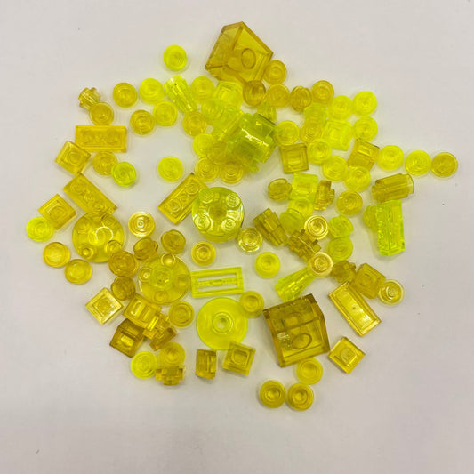 LEGO Transparent Mixed Yellow, Mixed Pieces, (100 Pieces)