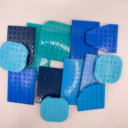 LEGO Medium Plates, Mixed Blue, Approx. 75g