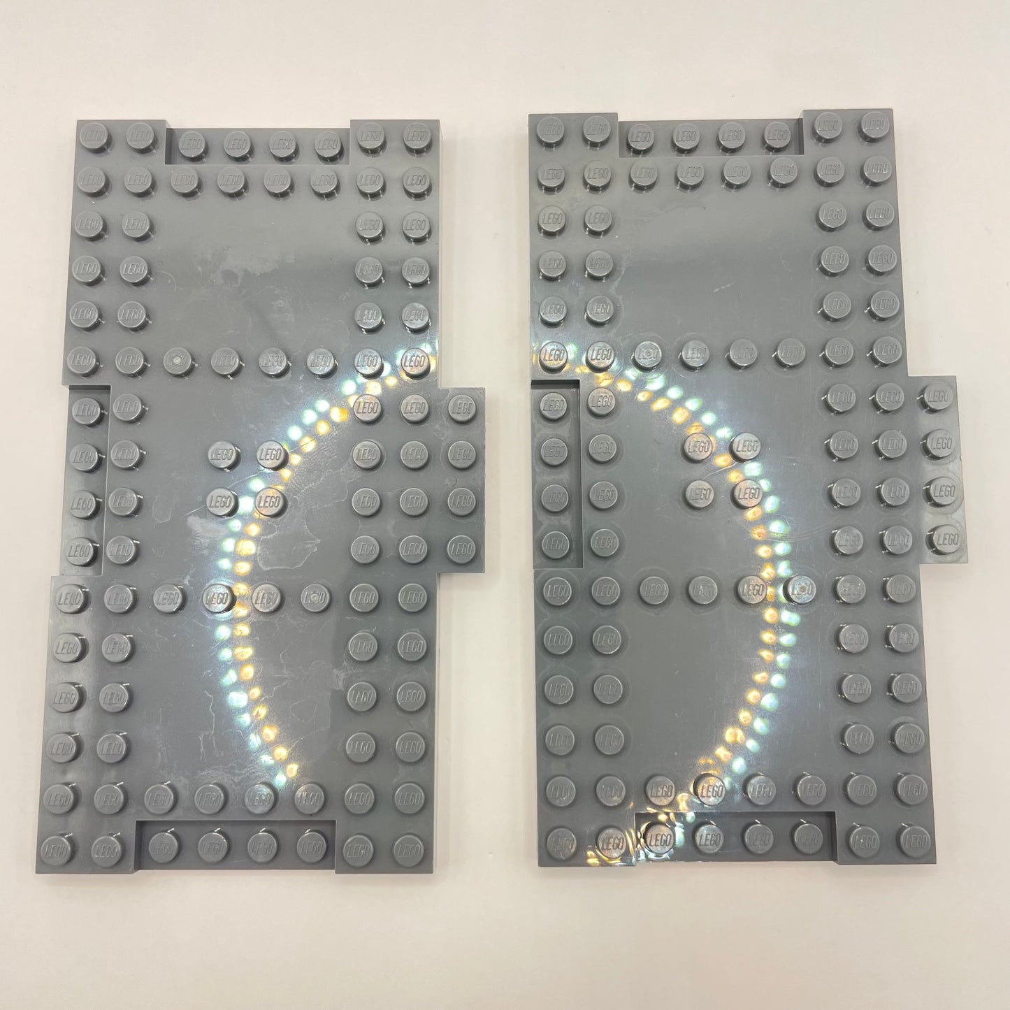 LEGO 8x16 Modified Plates, Dark Bluish Grey, 2 Pieces,