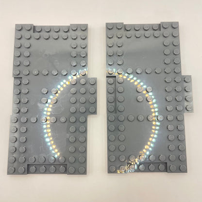 LEGO 8x16 Modified Plates, Dark Bluish Grey, 2 Pieces,