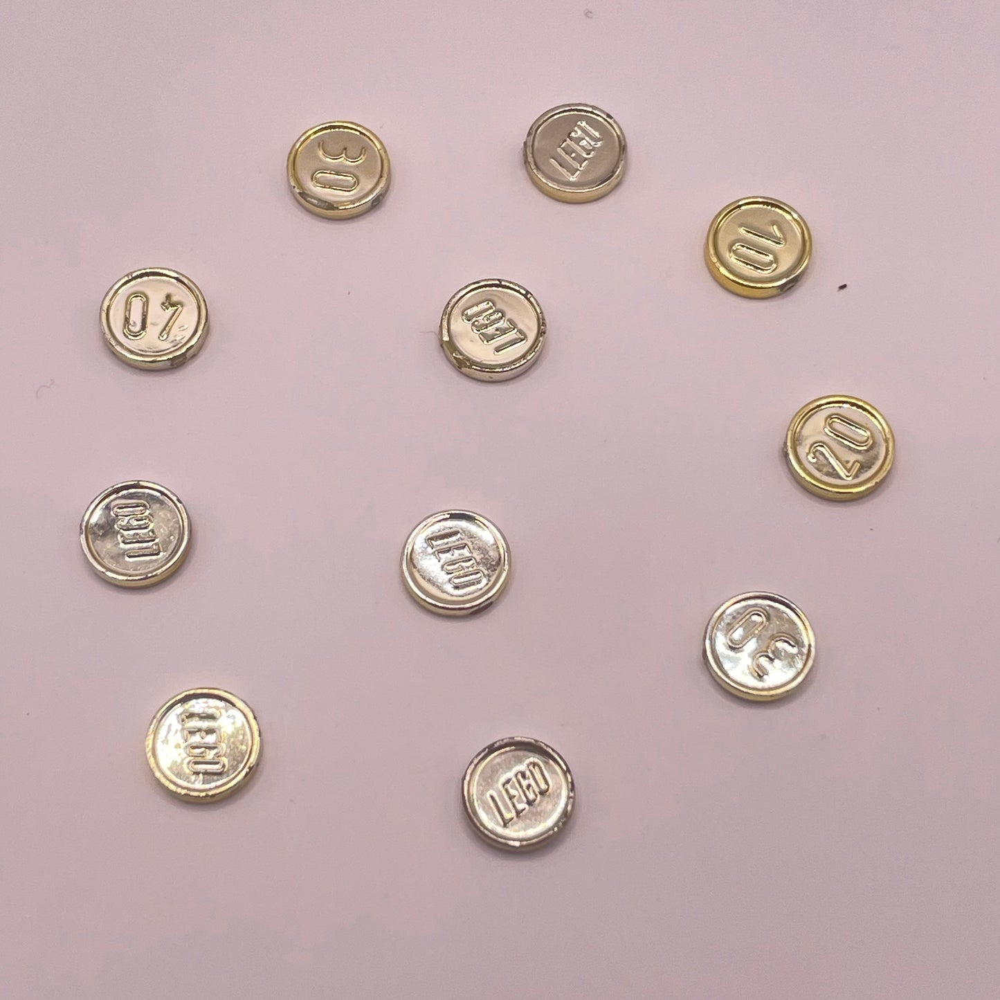 LEGO Gold Coins, Treasure, 11 pieces, some fading