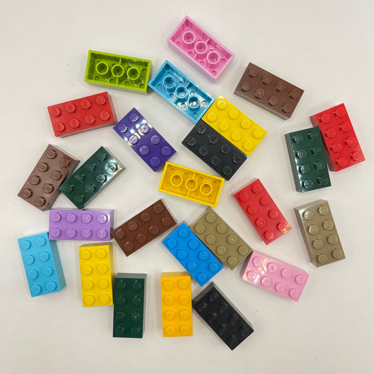 LEGO 2 x 4 Bricks, Mixed Colours, 25 Pieces