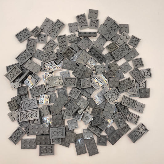 LEGO Plates 2x Wide, Small, Dark Bluish Grey, Approx. 120g