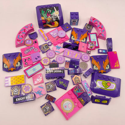 LEGO Pink and Purple, Mixed Pieces, Mixed Stickers, Approx. 60g