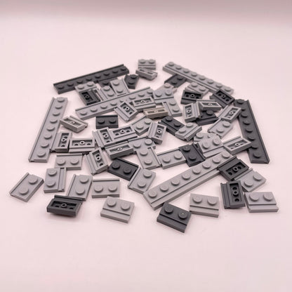LEGO Modified Plate, Rail, Mixed Bluish Grey, Approx. 35g