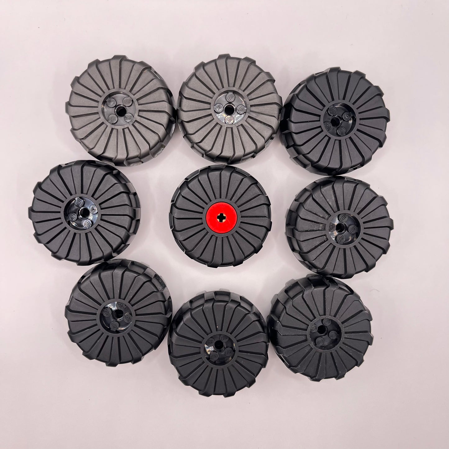 LEGO Wheels, Hard Plastic, Black, Vehicle Pieces, 9 Pieces