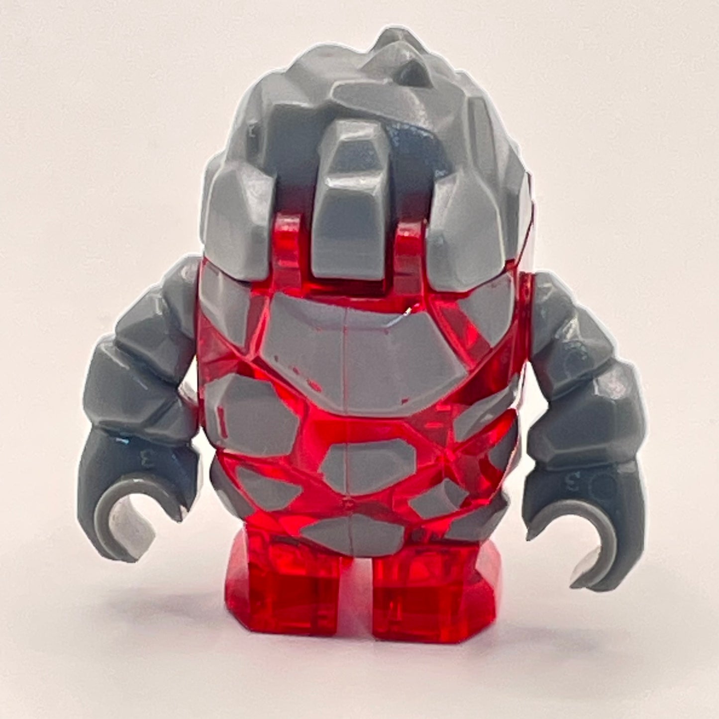 LEGO Rock Monster - Meltrox (Trans-Red), Power Miners, Minifigure (pm003) marked