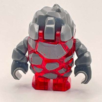 LEGO Rock Monster - Meltrox (Trans-Red), Power Miners, Minifigure (pm003) marked