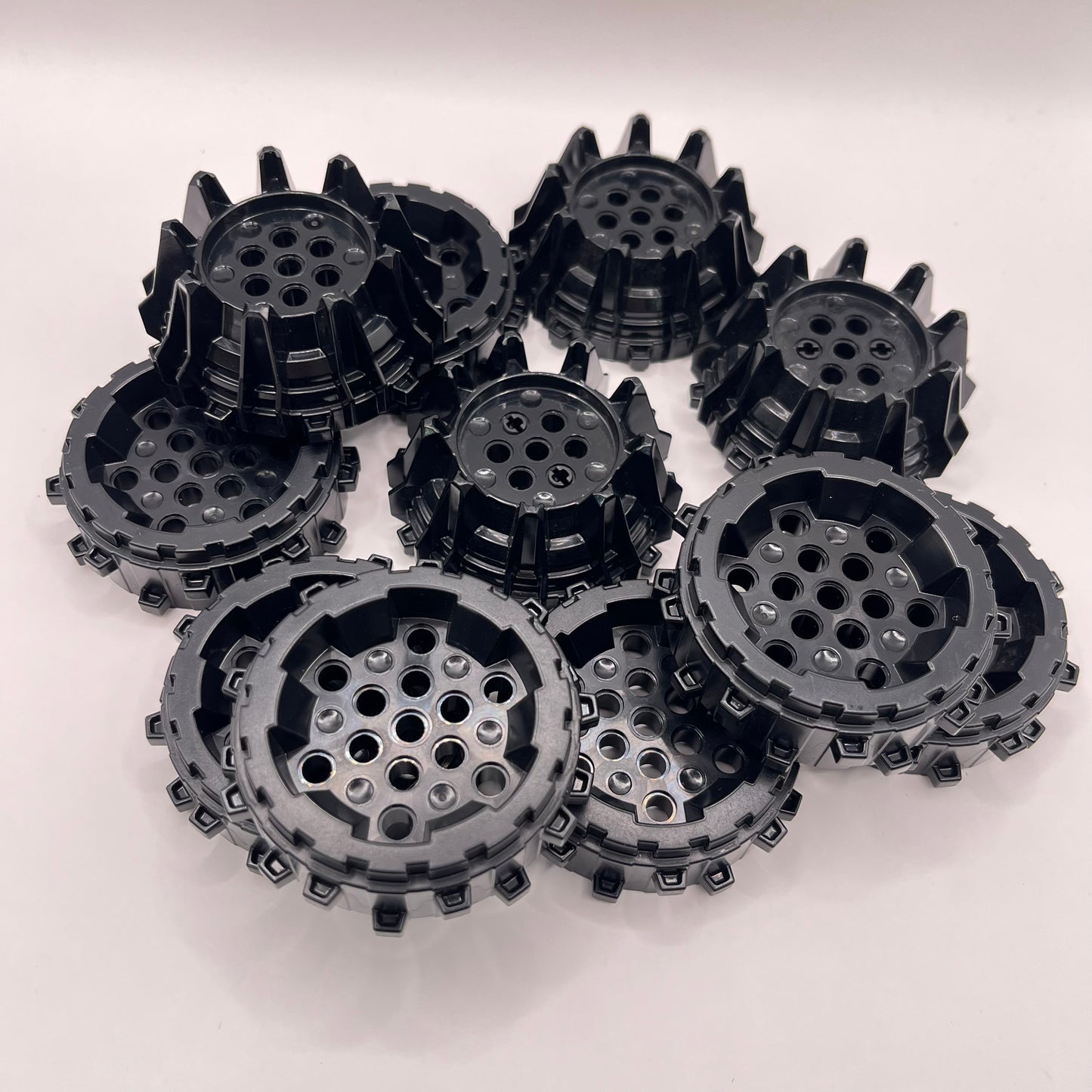 LEGO Wheels with Tread, Black, Vehicle Pieces, 11 Pieces