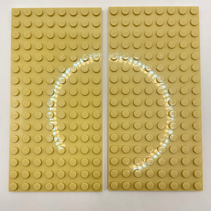 LEGO 8x16 Plates, Tan, 2 Pieces,
