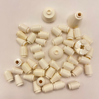 LEGO Round Pieces, White (50 Pieces)