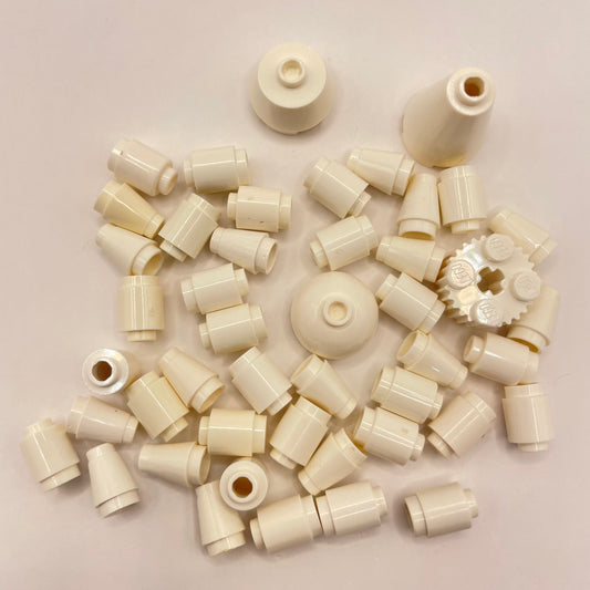 LEGO Round Pieces, White (50 Pieces)