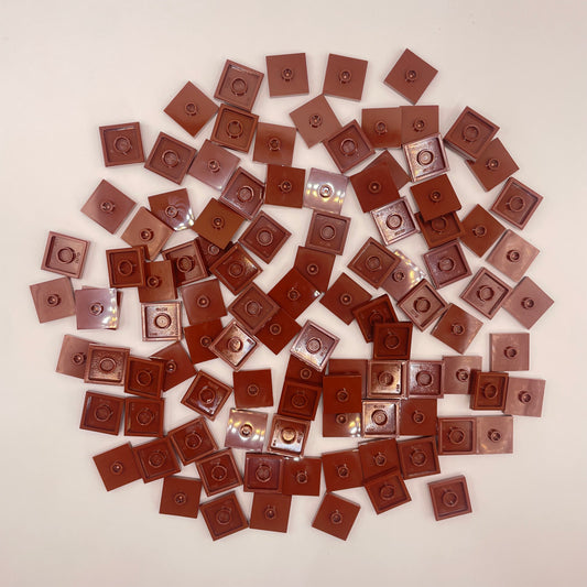 LEGO Jumper Tile, 2x2, Reddish Brown, 100 Pieces