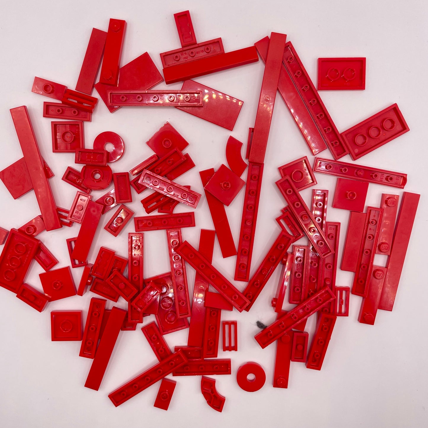 LEGO Mixed Tiles, Red, Approx. 50g