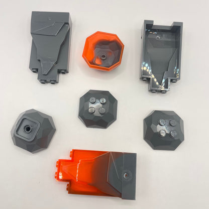 LEGO Rock Pieces, Grey, Transparent Orange, 7 Pieces
