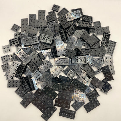 LEGO Short Plates, 2x Wide, Black, Approx. 130g