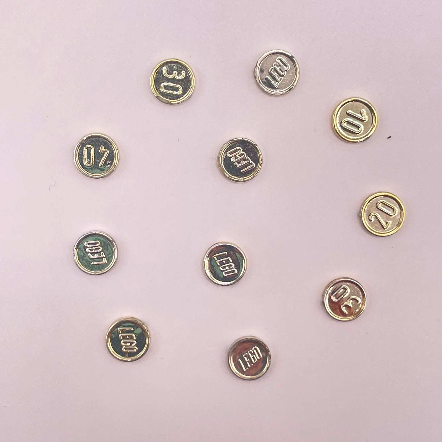 LEGO Gold Coins, Treasure, 11 pieces, some fading