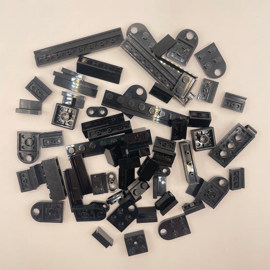 LEGO Panels, Rails, Mixed SNOT, Black, Approx. 45g