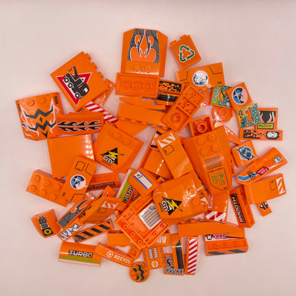 LEGO  Stickered Pieces, Mixed Orange, , Approx. 80g