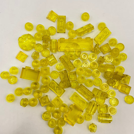 LEGO Transparent Yellow, Mixed Pieces, (100 Pieces)