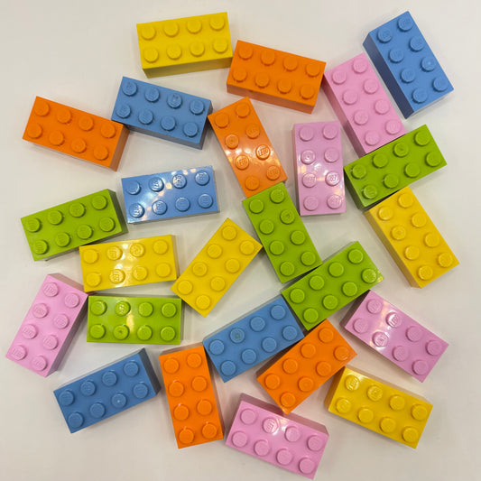 LEGO 2 x 4 Bricks, Mixed Colours, 25 Pieces